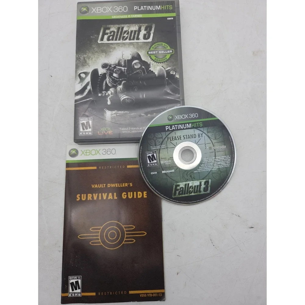 Fallout 3 (Microsoft Xbox 360, 2008) [Tested] CIB - Platinum Hits Edition  WORKS